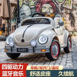 儿童复古电动四轮车汽车幼儿遥控1-3岁宝宝4轮玩具车小孩充电可坐