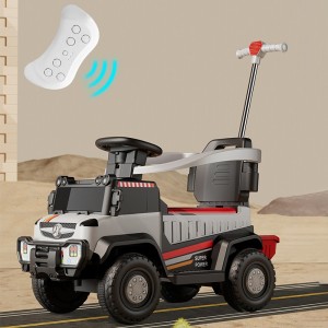 Children&#039;s electric car four-wheel remote control toy car can seat men, women, children, and babies push the stroller