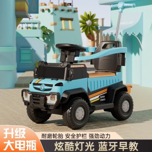 Children&#039;s electric car four-wheel remote control toy car can seat men, women, children, and babies push the stroller