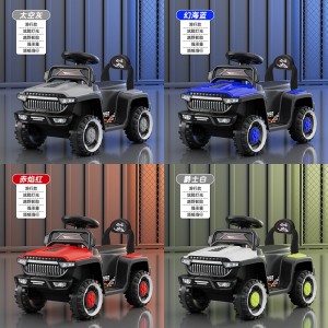 Children&#039;s electric car with fence, can be used as a stroller, dual-use, four-wheel charging, multi-function beach bike, can ride on a human toy car