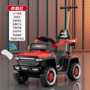 Children&#039;s electric car with fence, can be used as a stroller, dual-use, four-wheel charging, multi-function beach bike, can ride on a human toy car