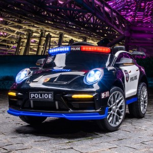 儿童电动四轮警车玩具车保时捷带遥控男女小孩可坐充电童车