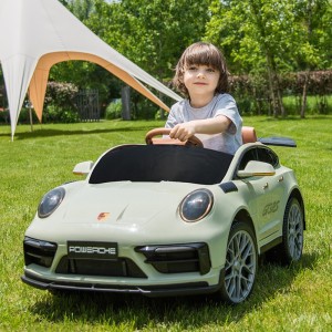 儿童电动四轮警车玩具车保时捷带遥控男女小孩可坐充电童车