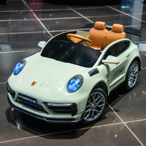 儿童电动四轮警车玩具车保时捷带遥控男女小孩可坐充电童车