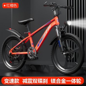 新款中大童山地自行车6-12岁中小学生单速变速碟刹20寸22男女单车