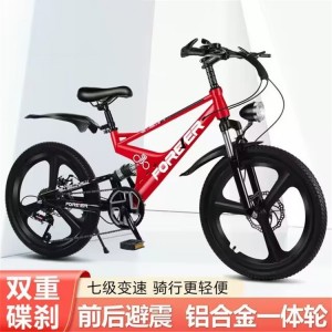 儿童自行车男女孩7-8-9-15岁中大童双减震碟刹变速山地自行车