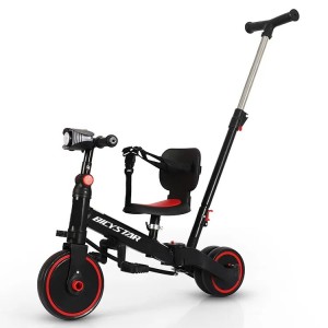 三轮车自行车折叠自行车大孩子儿童儿童复古公园音乐推把三轮车