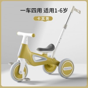 儿童三轮车脚踏车1一3-6岁平衡车宝宝小孩多种功能轻便可折叠自行车