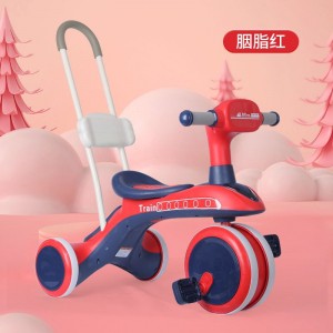 儿童三轮脚踏车骑滑推一体多种功能三轮车音乐灯光滑滑车宝宝手推车