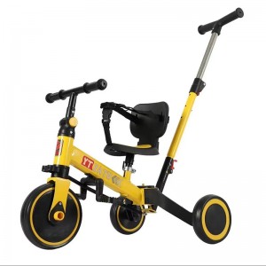 4合1折叠婴儿三轮车儿童自行车带推杆适用于2-4岁和5-7岁3轮婴儿慢跑者