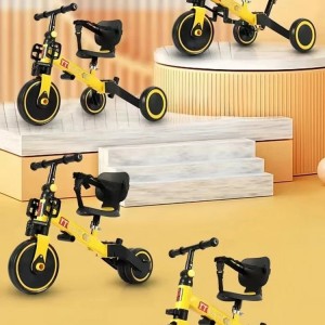 4合1折叠婴儿三轮车儿童自行车带推杆适用于2-4岁和5-7岁3轮婴儿慢跑者