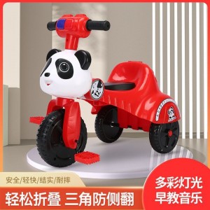Children&#039;s tricycle, 2-4 years old, 3 boys and girls, cycling bike, cartoon shape, foldable, scooter with light and music