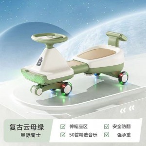 Children&#039;s scooter for children ages 3 to 6 can sit and play, retractable backrest swing car with music