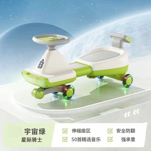 Children&#039;s scooter for children ages 3 to 6 can sit and play, retractable backrest swing car with music