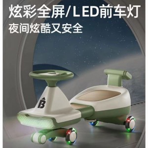 Children&#039;s scooter for children ages 3 to 6 can sit and play, retractable backrest swing car with music