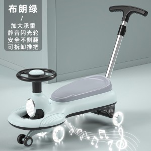 新款儿童扭扭车防侧翻万向轮静音闪光轮滑行大人可坐男女孩溜溜车