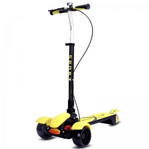 Children&#039;s scooter folding oversized pedals with shock absorption flash wheels 3-16 years old, height adjustment, thick