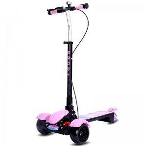 Children&#039;s scooter folding oversized pedals with shock absorption flash wheels 3-16 years old, height adjustment, thick