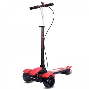 Children&#039;s scooter folding oversized pedals with shock absorption flash wheels 3-16 years old, height adjustment, thick