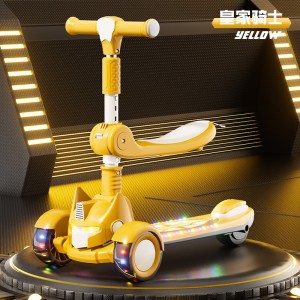 Scooter walker for kids 2-12 years old, boys and girls can sit on a skateboard with light and music that can slide on one foot