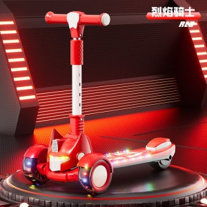 Scooter walker for kids 2-12 years old, boys and girls can sit on a skateboard with light and music that can slide on one foot