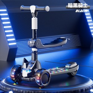 Scooter walker for kids 2-12 years old, boys and girls can sit on a skateboard with light and music that can slide on one foot