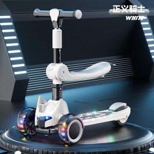 Scooter walker for kids 2-12 years old, boys and girls can sit on a skateboard with light and music that can slide on one foot