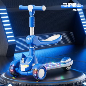 Scooter walker for kids 2-12 years old, boys and girls can sit on a skateboard with light and music that can slide on one foot