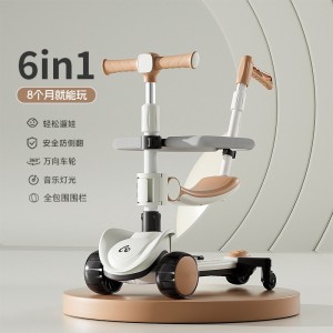 儿童滑板车1-3-6-14岁小孩宝宝踏板滑滑车米高车三合一防侧翻可坐