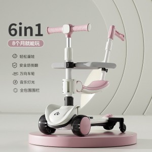 儿童滑板车1-3-6-14岁小孩宝宝踏板滑滑车米高车三合一防侧翻可坐