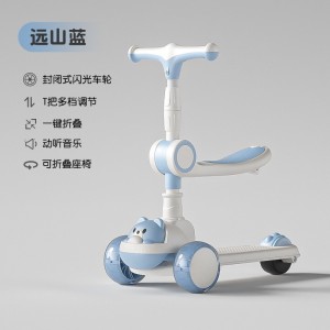 儿童滑板车1-3-6-12岁宝宝三合一音乐灯光滑滑车滑板车带座滑板车