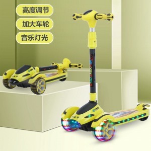 儿童滑板车2-6-8-12岁溜溜车男童可坐骑滑滑车女童闪光音乐