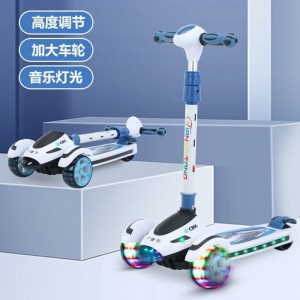 儿童滑板车2-6-8-12岁溜溜车男童可坐骑滑滑车女童闪光音乐