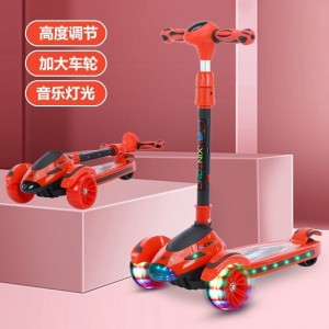 儿童滑板车2-6-8-12岁溜溜车男童可坐骑滑滑车女童闪光音乐