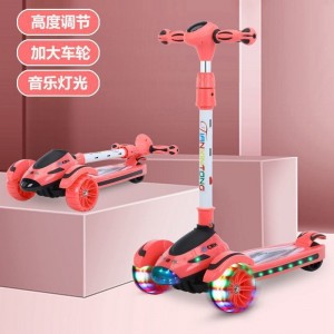 儿童滑板车2-6-8-12岁溜溜车男童可坐骑滑滑车女童闪光音乐