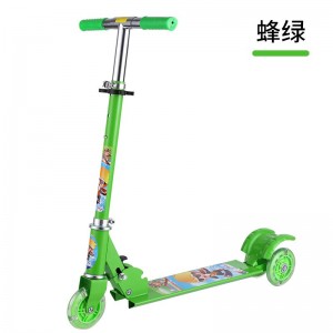 儿童滑板车脚踏车三轮闪光全铁滑滑车scooter可升降可折叠2轮车
