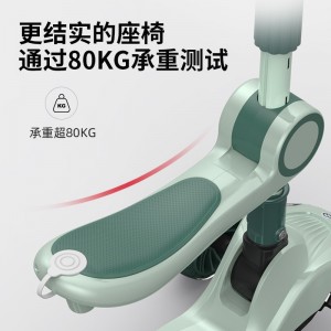 儿童滑板车发光音乐悍马宽轮带灯带座椅免安装3—6—8岁新款