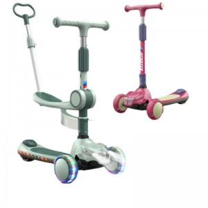 儿童滑板车发光音乐悍马宽轮带灯带座椅免安装3—6—8岁新款