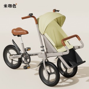 儿童三轮车亲子脚踏自行车户外骑行代步接送宝宝遛娃带娃神器前座