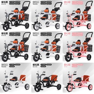 儿童三轮车双人宝宝脚踏车双胞胎手推车婴儿轻便童车大号1-2-3岁