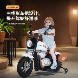 儿童电动车摩托车宝宝两轮越野车男女小孩复古哈雷玩具车可坐大人