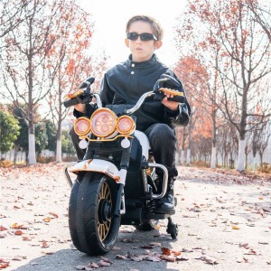 新款儿童电动车摩托车 潮流儿童车辅助轮防侧翻小孩玩具摩托车