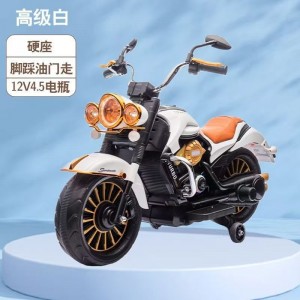 新款儿童电动车摩托车 潮流儿童车辅助轮防侧翻小孩玩具摩托车