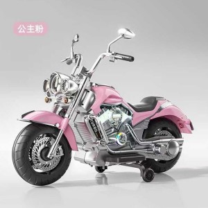 新款儿童电动车摩托车 潮流儿童车辅助轮防侧翻小孩玩具摩托车