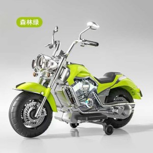 新款儿童电动车摩托车 潮流儿童车辅助轮防侧翻小孩玩具摩托车