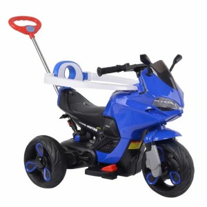流行的儿童电动摩托车 塑料骑乘玩具 带推手柄6v电池轮动力