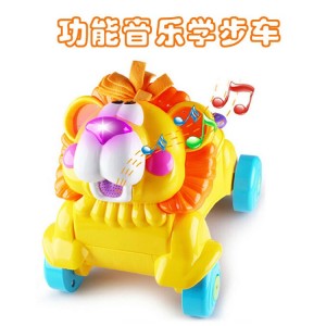 宝宝多种功能狮子学步车 宝宝音乐滑行车 防滑减速手推车
