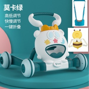 宝宝学步车防侧翻调速婴儿学走路助步车6-18个月手推车带音乐