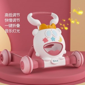 宝宝学步车防侧翻调速婴儿学走路助步车6-18个月手推车带音乐