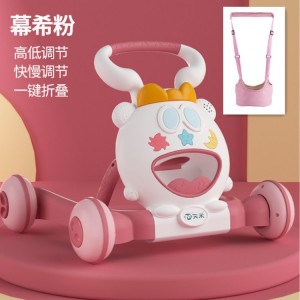 宝宝学步车防侧翻调速婴儿学走路助步车6-18个月手推车带音乐